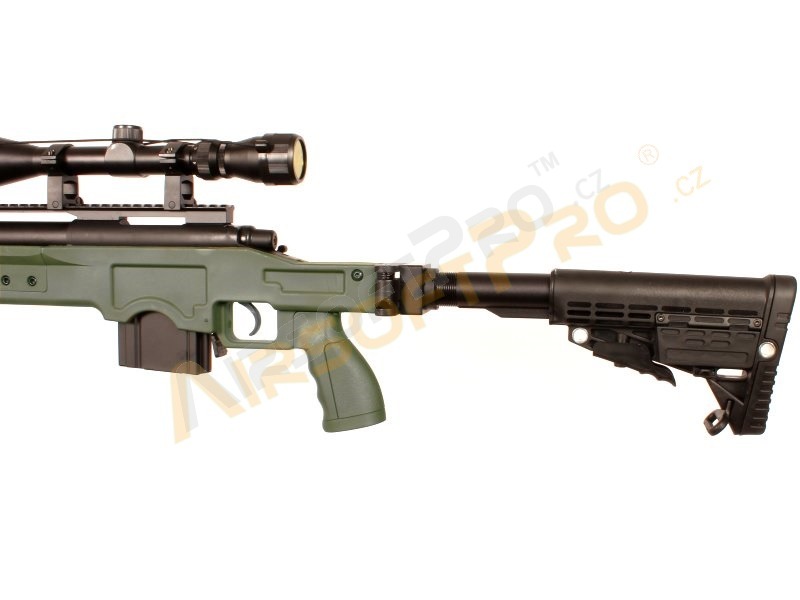 Airsoft sniper MB4412D + scope and bipod - olive [Well]