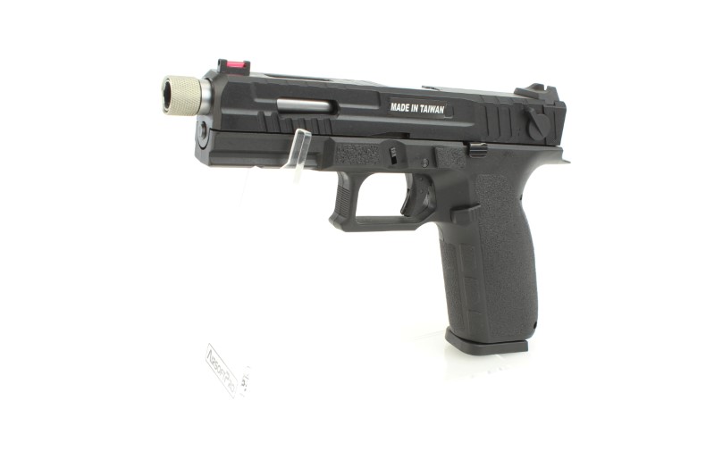 Airsoftová pistole KP-13F, hlaveň se závitem, blowback s dávkou (GBB) - černá 360 foto