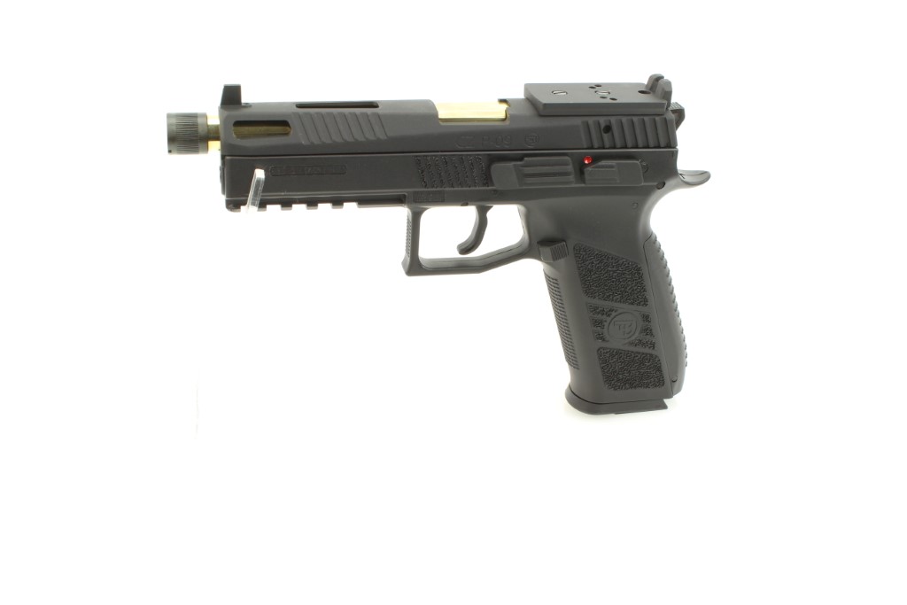 Airsoftová pistole CZ P-09 OR, kovový závěr, CO2, blowback + kufr 360 foto
