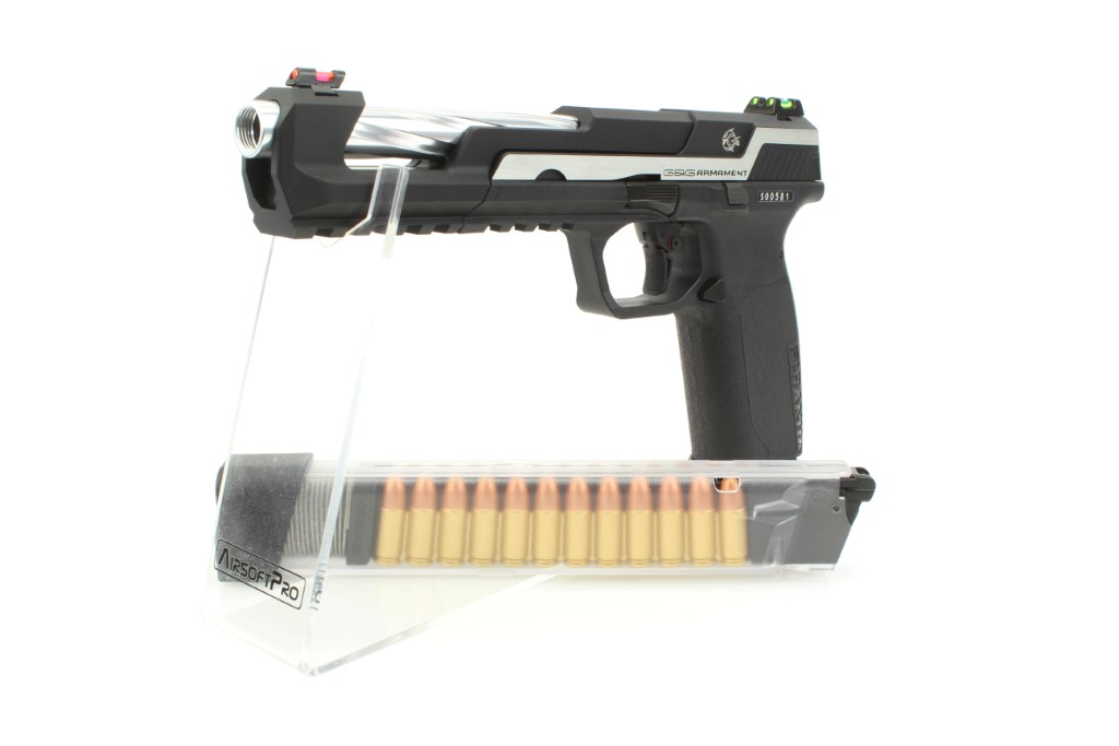 Airsoftová pistole Piranha SL, plyn, blowback (GBB) - stříbrná 360 foto