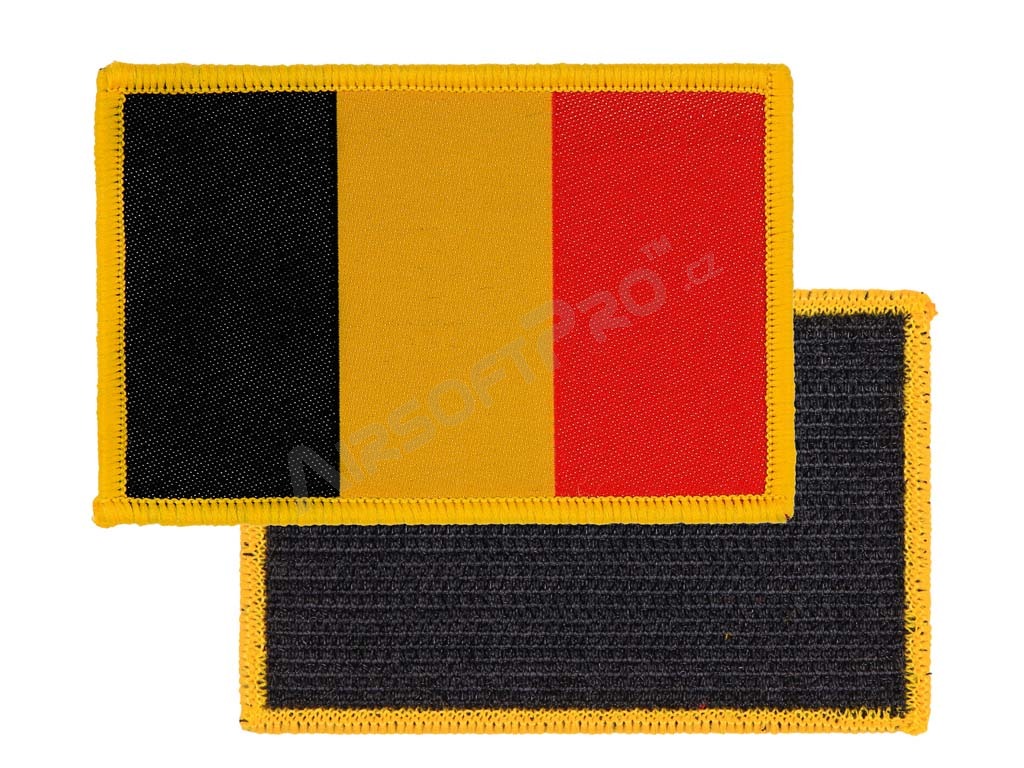Parche de algodón de la bandera belga - borde amarillo [101 INC]