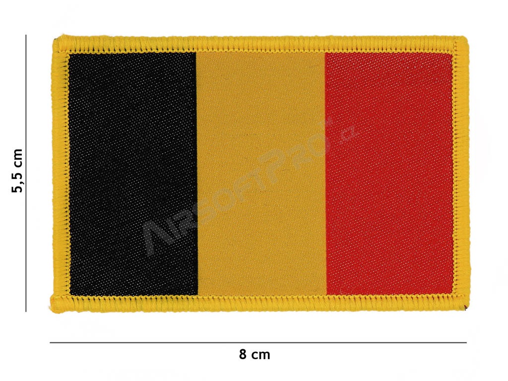 Parche de algodón de la bandera belga - borde amarillo [101 INC]
