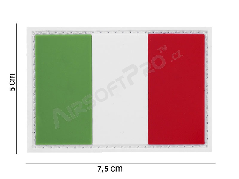 Parche de PVC 3D de la bandera italiana con velcro [101 INC]