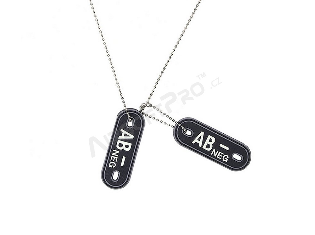 Dog Tag PVC Tipo de sangre AB- negativo [101 INC]