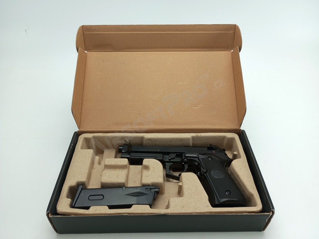 Pistola airsoft M9 A1 Gen 2, negra, fullmetal, blowback- SOLO FULL AUTO [WE]