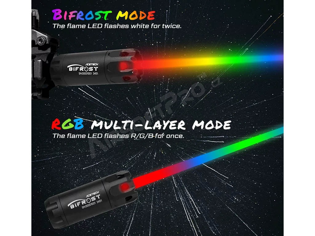 Bifrost Full Auto Tracer con modo de llama multicolor - Negro [ACETECH]