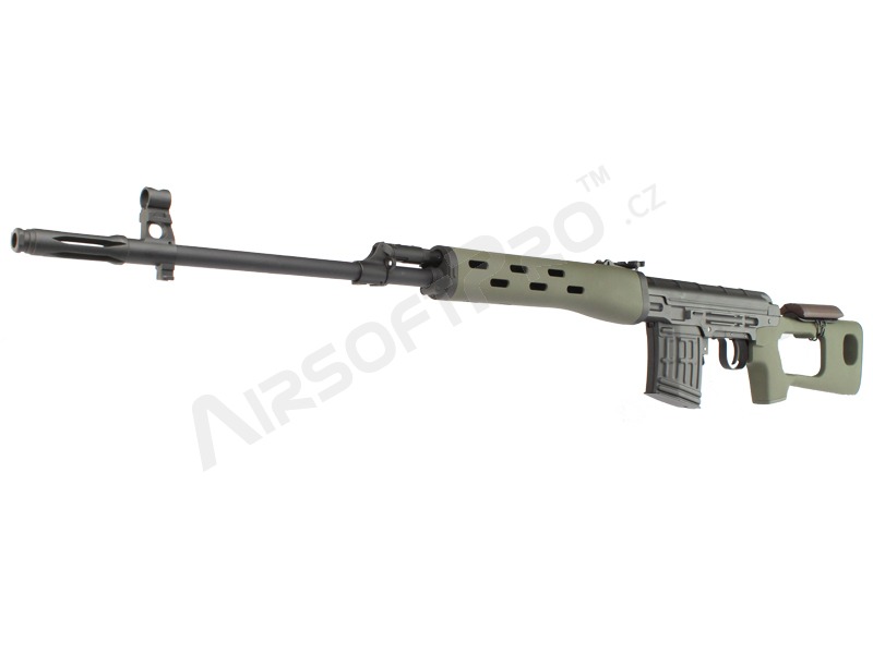 Airsoft sniper SVD manuál, 150 m/s  - olivové pažbení [AimTop]