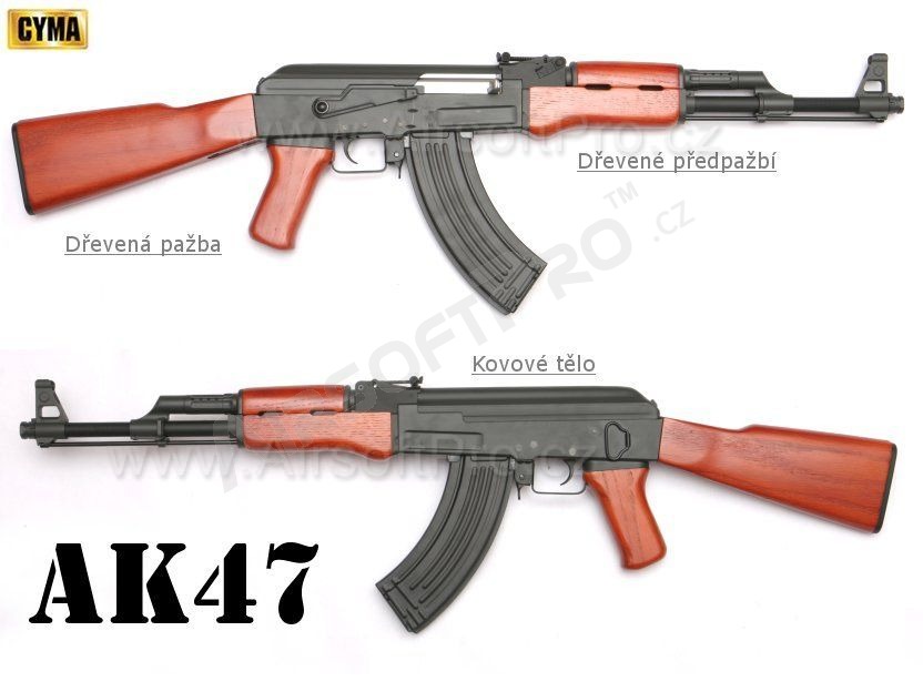 Airsoftová zbraň AK-47 BlowBack - celokov, dřevo (CM.046) [CYMA], kalašnikov AK47 Kalashnikov ak-47