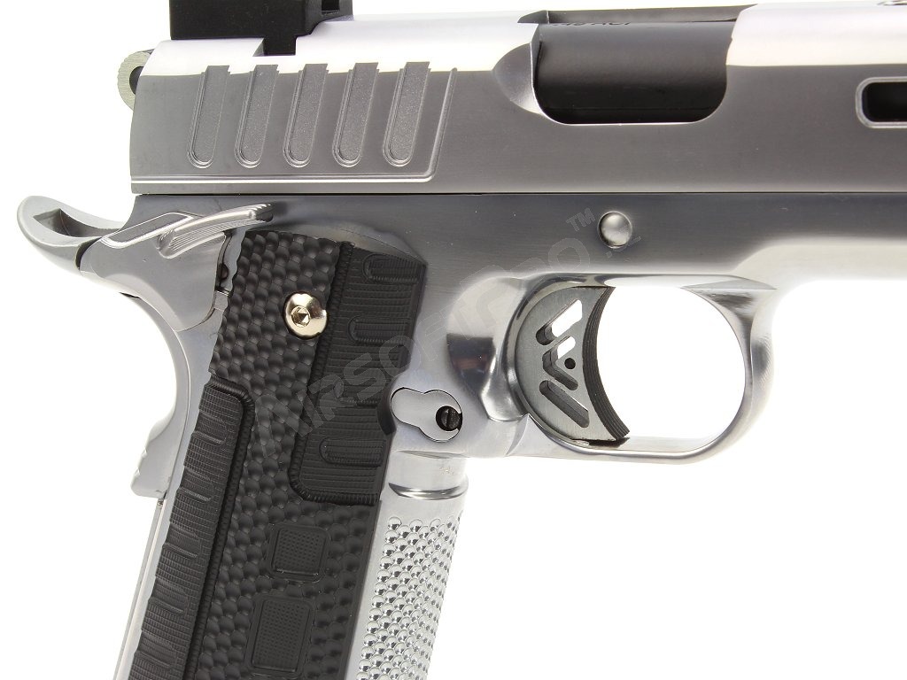 Airsoftová pistole KP1911 - GBB, celokov - stříbrná [ASCEND]