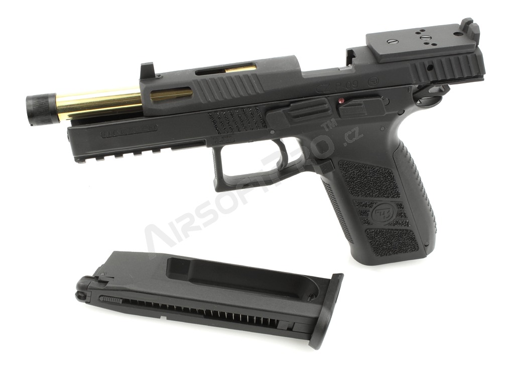 Airsoftová pistole CZ P-09 Optic Ready, kovový závěr, CO2, blowback + kufr [ASG]