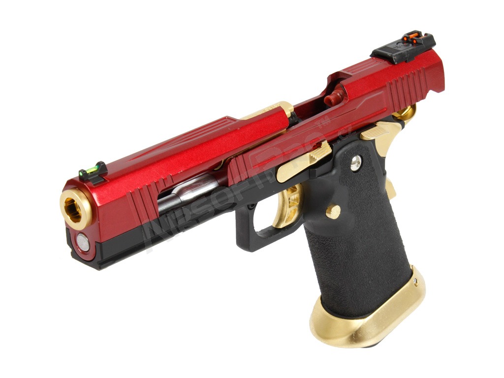 Pistola de airsoft GBB Hi-Capa 5.1 HX10 (corredera dividida) - rojo/oro [AW Custom]
