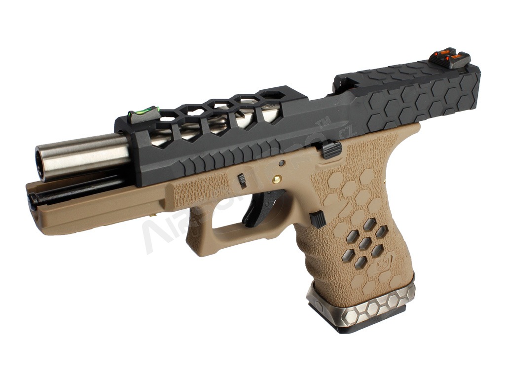 Pistola airsoft GBB G-HexCut VX01 - Negro/TAN [AW Custom]