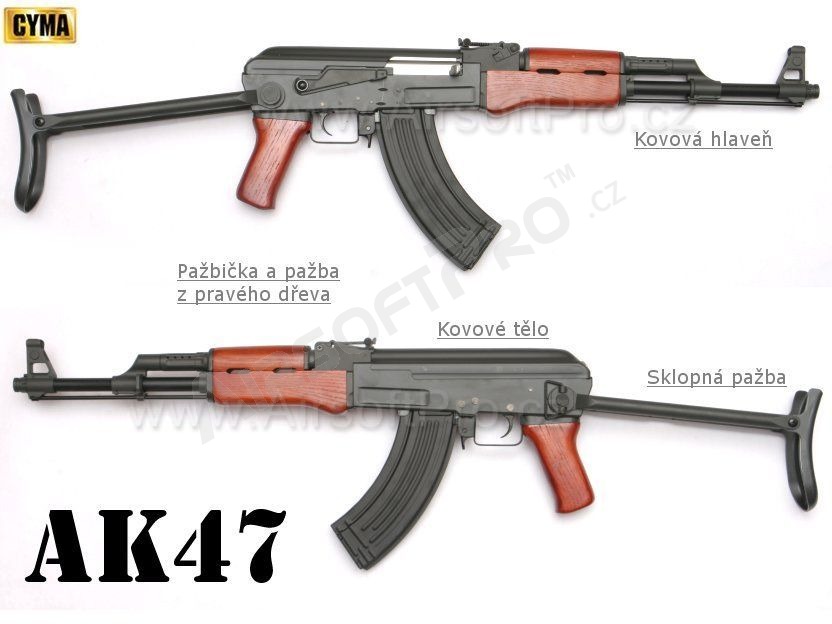 Airsoftová zbraň AK47S - celokov, dřevo (CM.042S) [CYMA], kalašnikov AK47 Kalashnikov ak-47