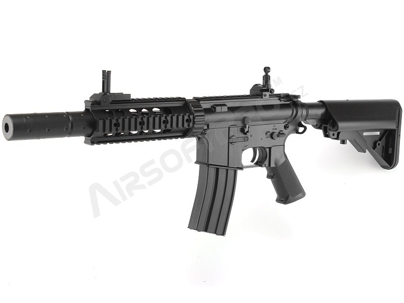 Airsoftová zbraň M4 RIS CQB s tlumičem (CM.513) - černá [CYMA]