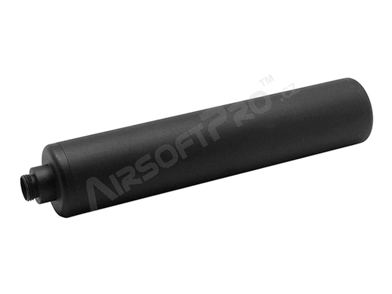 Silenciador metálico de 140mm con adaptador de 11mm para pistola - negro [Dytac]