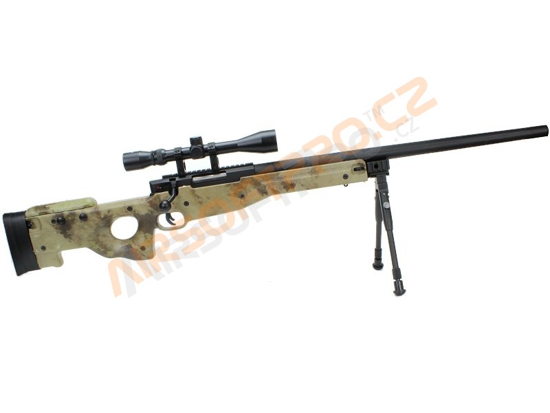 Airsoft sniper SAG L96 UPGRADE + puškohled + dvojnožka - A-TACS AU [E&C]