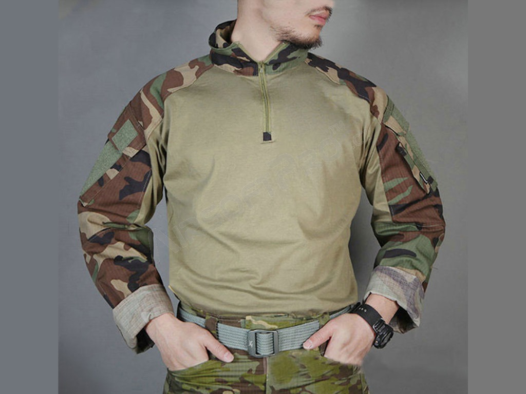 Camisa BDU de combate G3 - Woodland, talla L [EmersonGear]