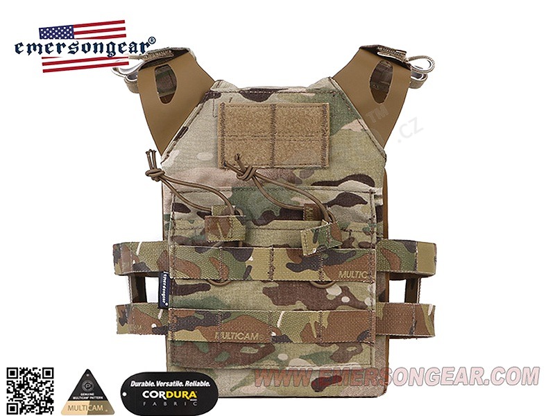 Portaplacas Jumer para niños con doble funda M4 y placas balísticas de prueba - Multicam [EmersonGear]