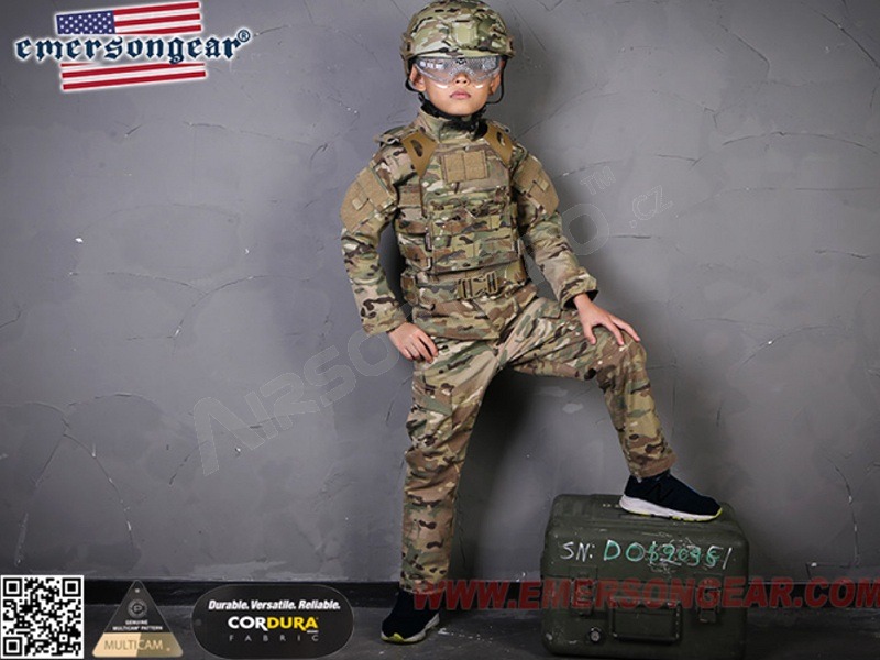 Portaplacas Jumer para niños con doble funda M4 y placas balísticas de prueba - Multicam [EmersonGear]