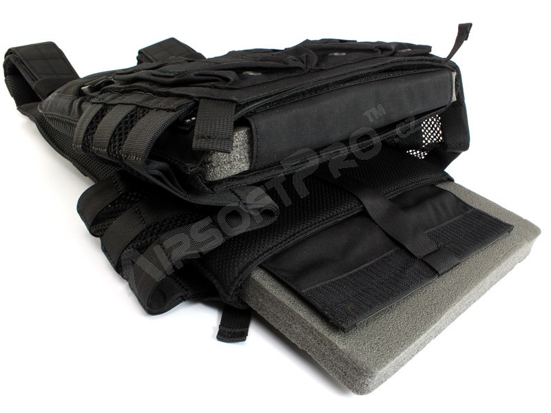 chaleco táctico portaplacas 420 con 3 bolsillos - negro [EmersonGear]