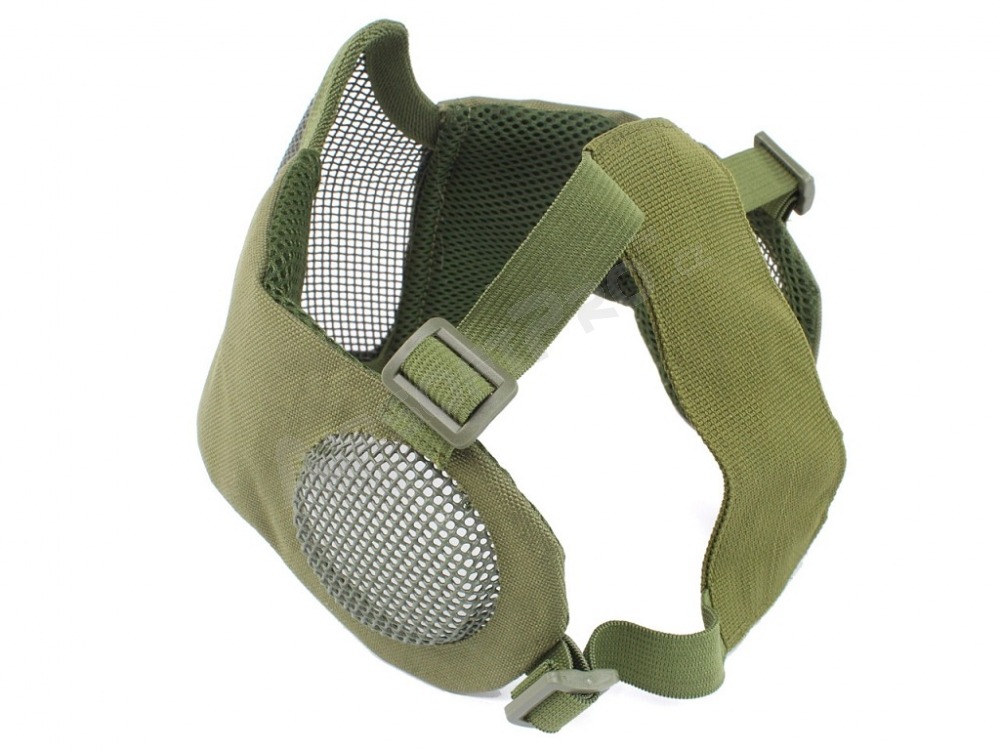 Máscara facial Battlefield Elite con protección para los oídos - Verde oliva (OD) [EmersonGear]