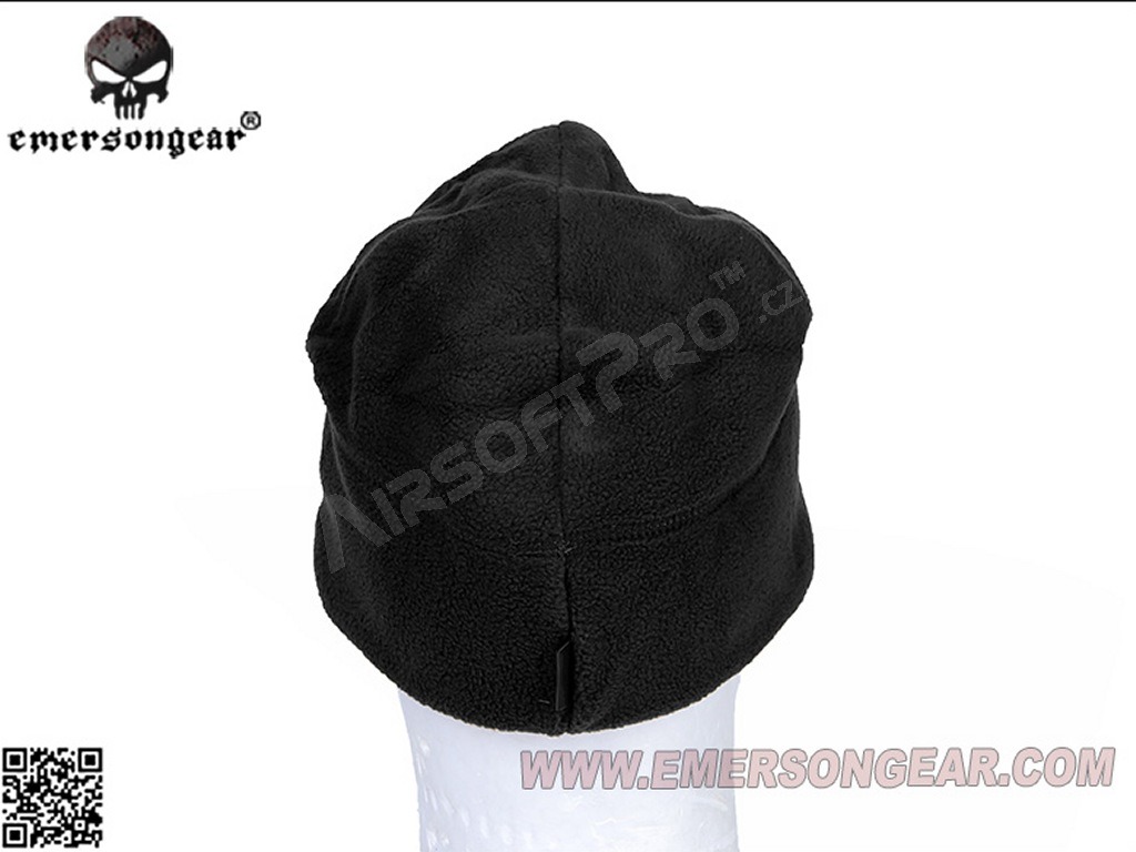 Fleecová čiapka s Velcro - Čierna [EmersonGear]