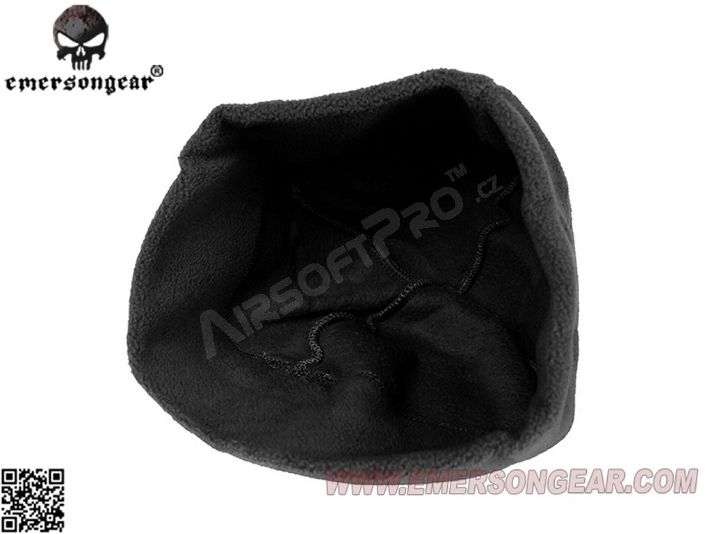 Fleecová čiapka s Velcro - Čierna [EmersonGear]
