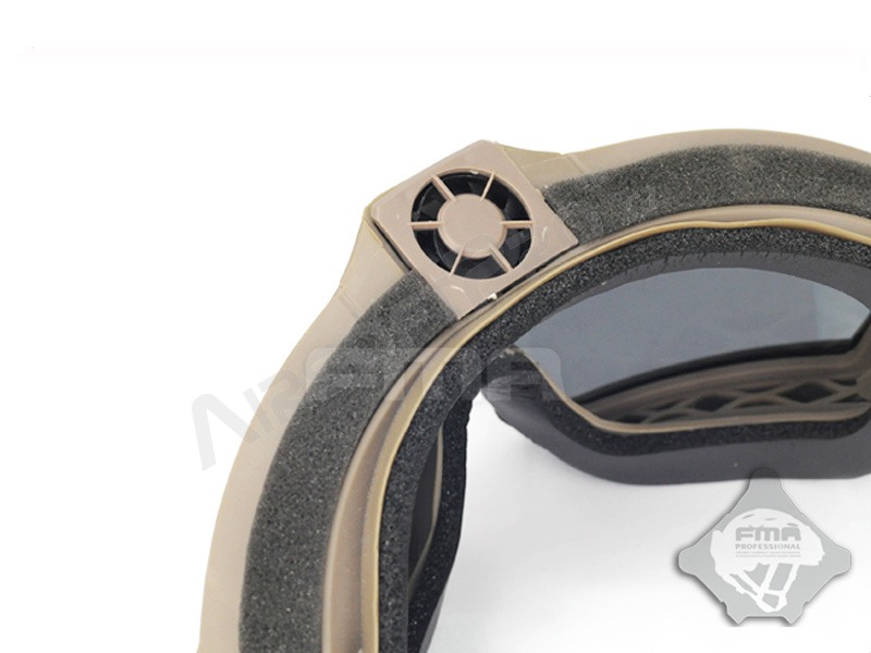 Tactical LPG01BK12-2R versión ventilador de gafas Desert - transparente, gris humo [FMA]