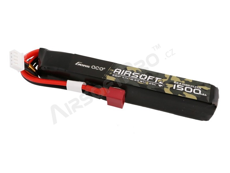 Battery Li-Po 11,1V 1500mAh 25C 115x15x24mm - DeanT [Gens ace]