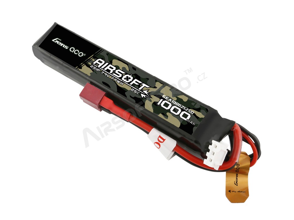 Batería Li-Po 7,4V 1000mAh 25C 105x19x11mm - DeanT [Gens ace]