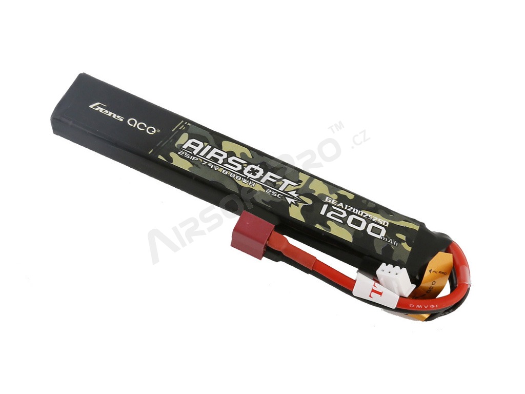 Batería Li-Po 7,4V 1200mAh 25C 126x20x11mm - DeanT [Gens ace]