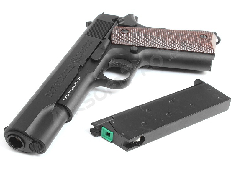 Airsoftová pistole GPM1911, celokov, plyn blowback (GBB) - černá [G&G]