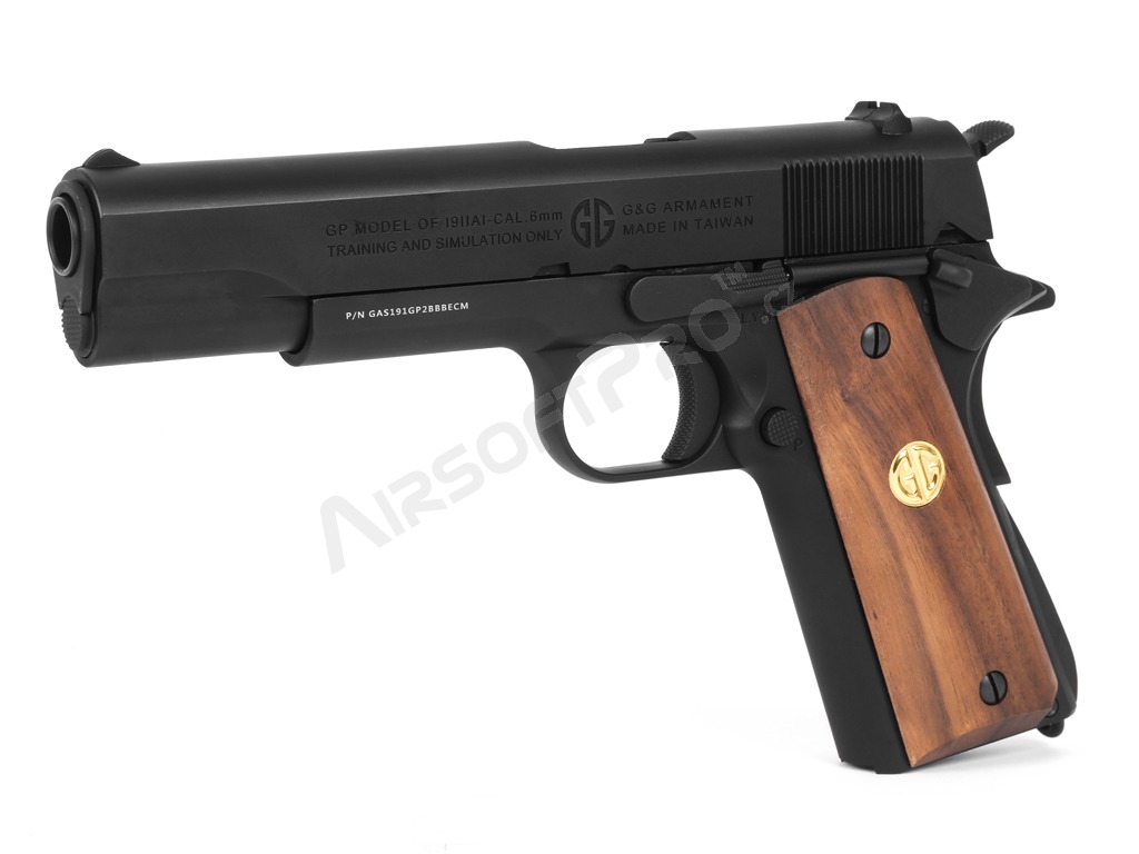 Pistola airsoft GPM1911 GP2, full metal, gas blowback (GBB) - negra [G&G]