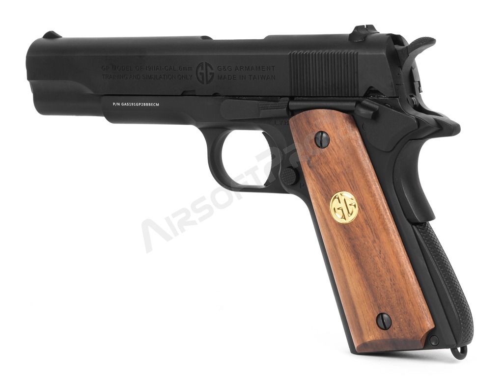 Pistola airsoft GPM1911 GP2, full metal, gas blowback (GBB) - negra [G&G]