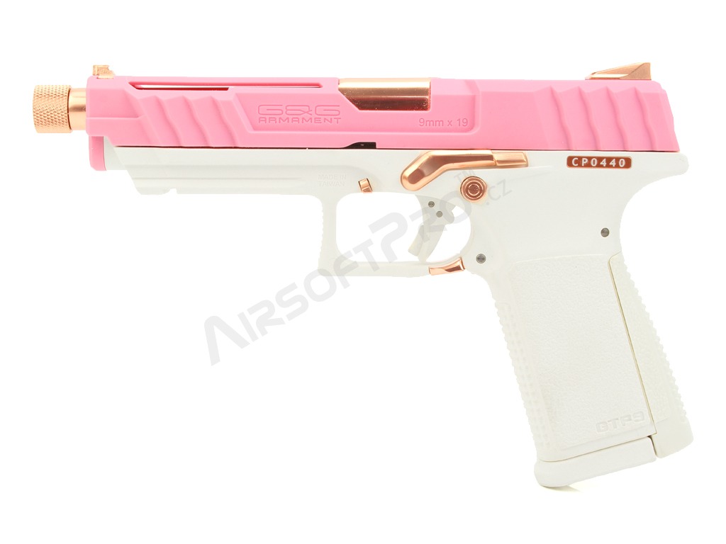 Airsoftová pistole GTP9, plyn blowback (GBB) - růžovo-zlatá [G&G]