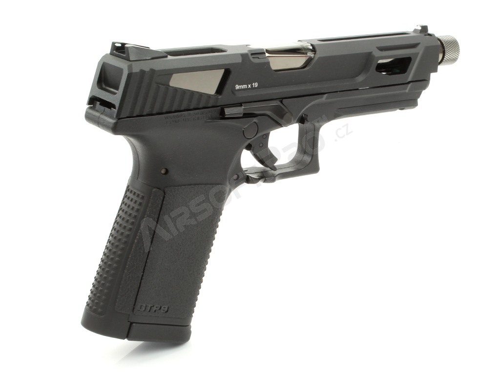 Airsoftová pistole GTP9 MS, plyn blowback (GBB) - CNC závěr - černá [G&G]
