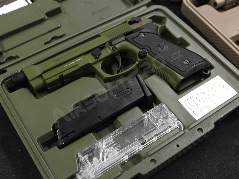 Airsoftová pistole GPM92, celokov, plyn blowback (GBB) - hunter green [G&G]