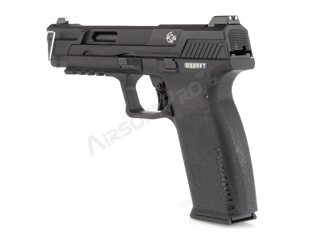 Airsoftová pistole Piranha Mk I, plyn, blowback (GBB) - černá [G&G]