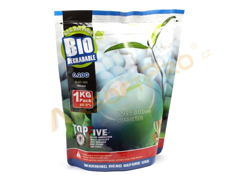 Bullets 0,20g : Airsoft BBs G&G BIO 0.20g 5000pcs - white