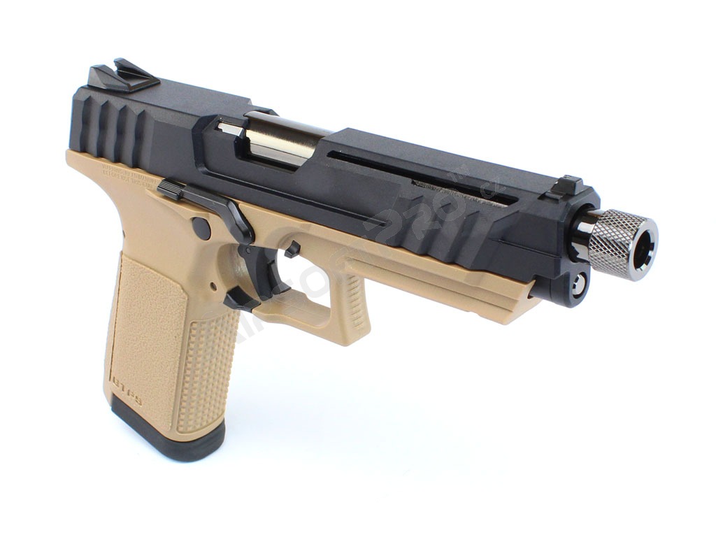 Airsoftová pistole GTP9, plyn blowback (GBB) - černá/desert [G&G]