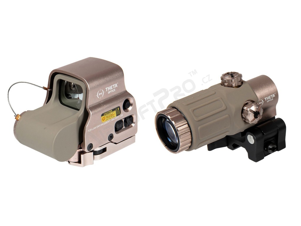 Hybrid 558B holographic sight replica with magnifier - TAN [Theta Optics]