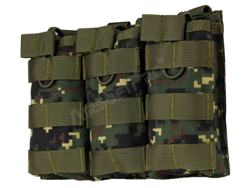 Bolsa de almacenamiento triple para cargadores M4/16 - Digital Woodland [Imperator Tactical]