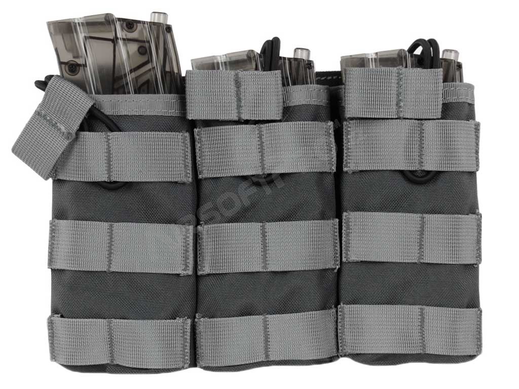 Bolsa de almacenamiento triple para cargadores M4/16 - gris [Imperator Tactical]