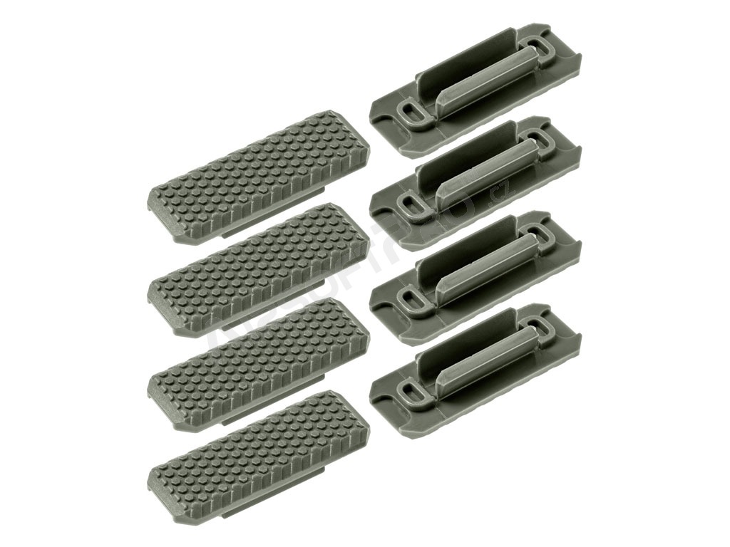 Cubiertas de carril de nylon M-LOK Tipo 1 (8 piezas) - gris [JJ Airsoft]