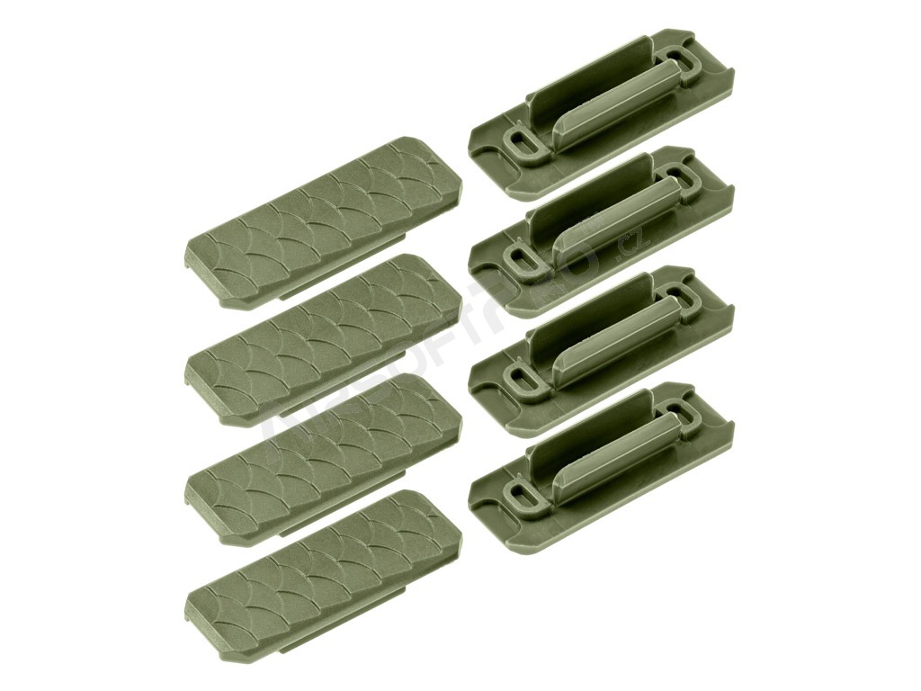 Tapas de carril de nylon M-LOK Tipo 3 (8 piezas) - OD [JJ Airsoft]