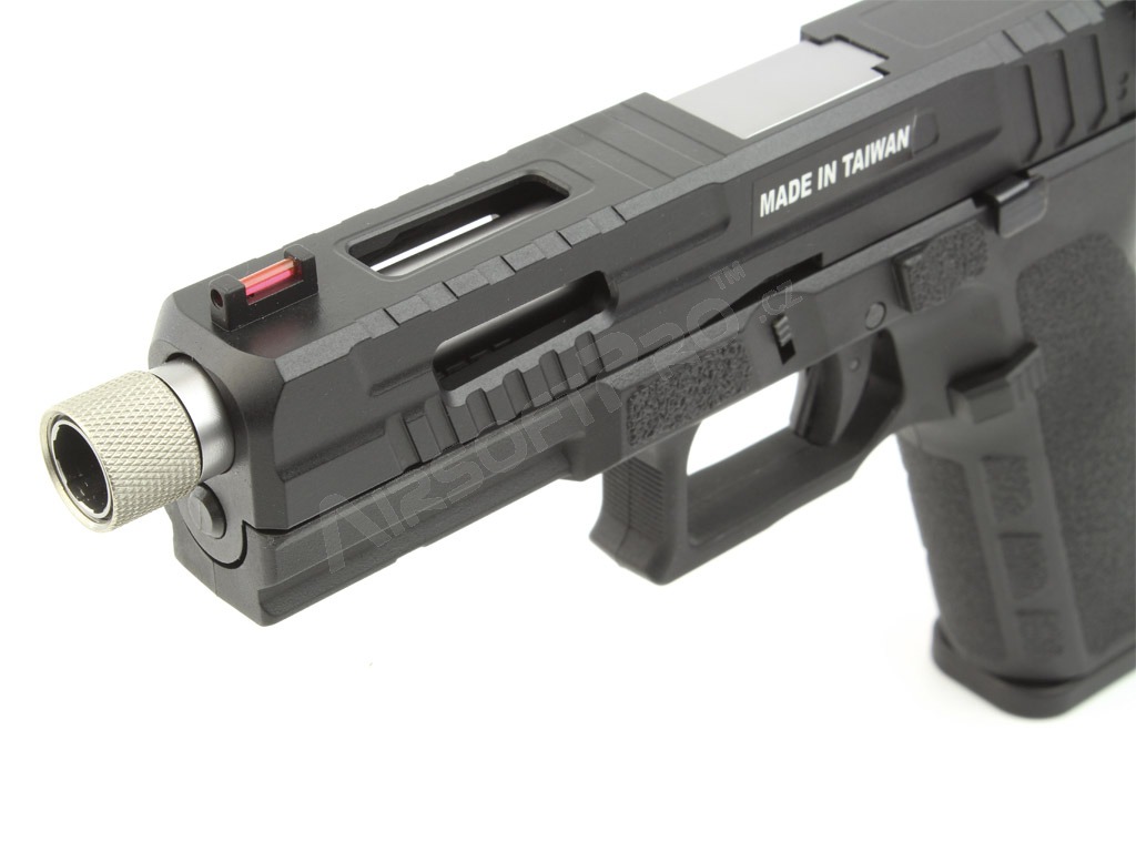 Airsoftová pistole KP-13F, hlaveň se závitem, blowback s dávkou (GBB) - černá [KJ Works]