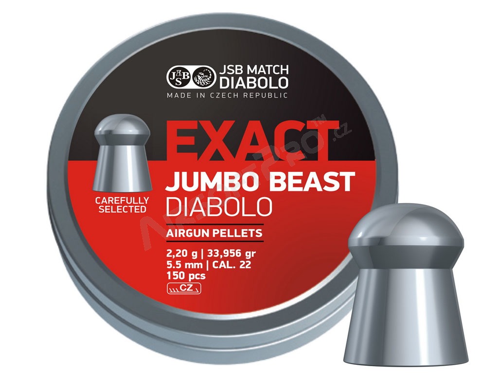 Diabolos EXACT Bestia Jumbo 5,52mm (cal .22) / 2,200g - 150uds [JSB Match Diabolo]