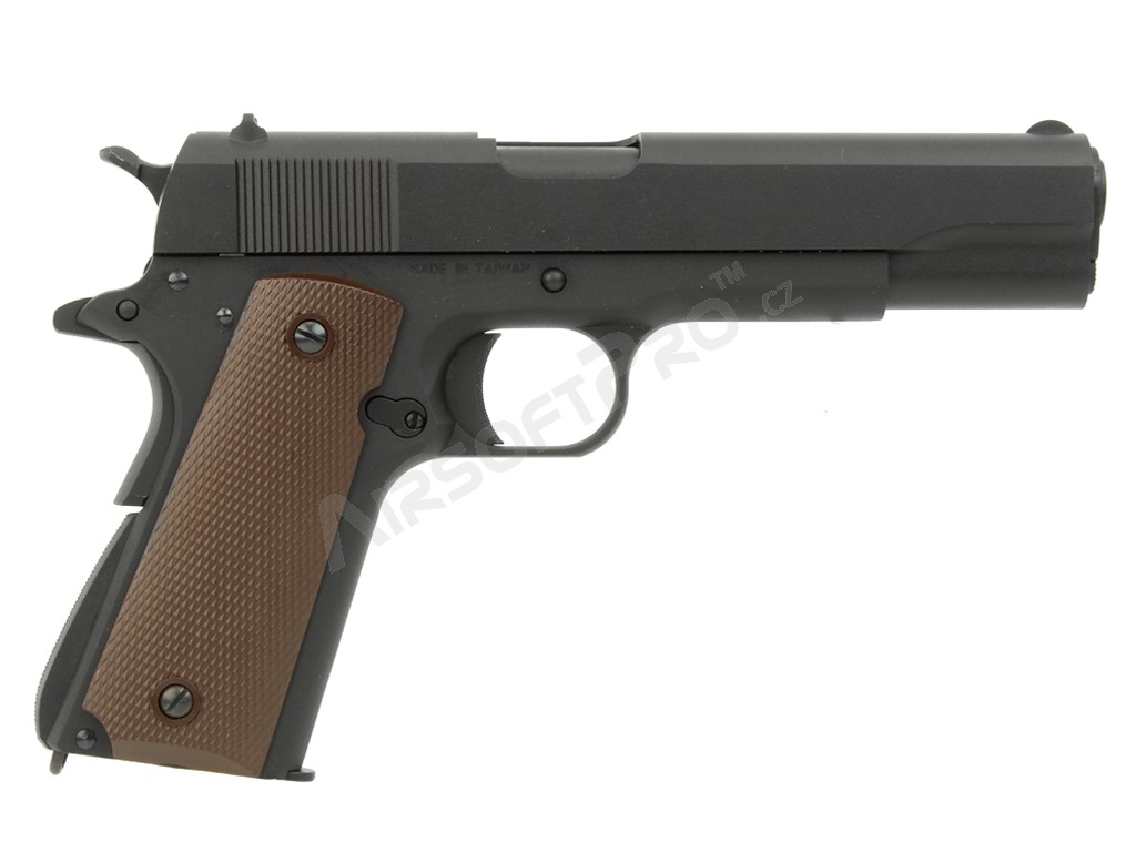 Pistola de airsoft 1911 A1, full metal, gas blowback - negro [KJ Works]