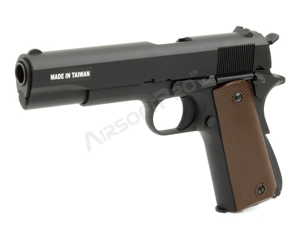 Pistola de airsoft 1911 A1, full metal, gas blowback - negro [KJ Works]