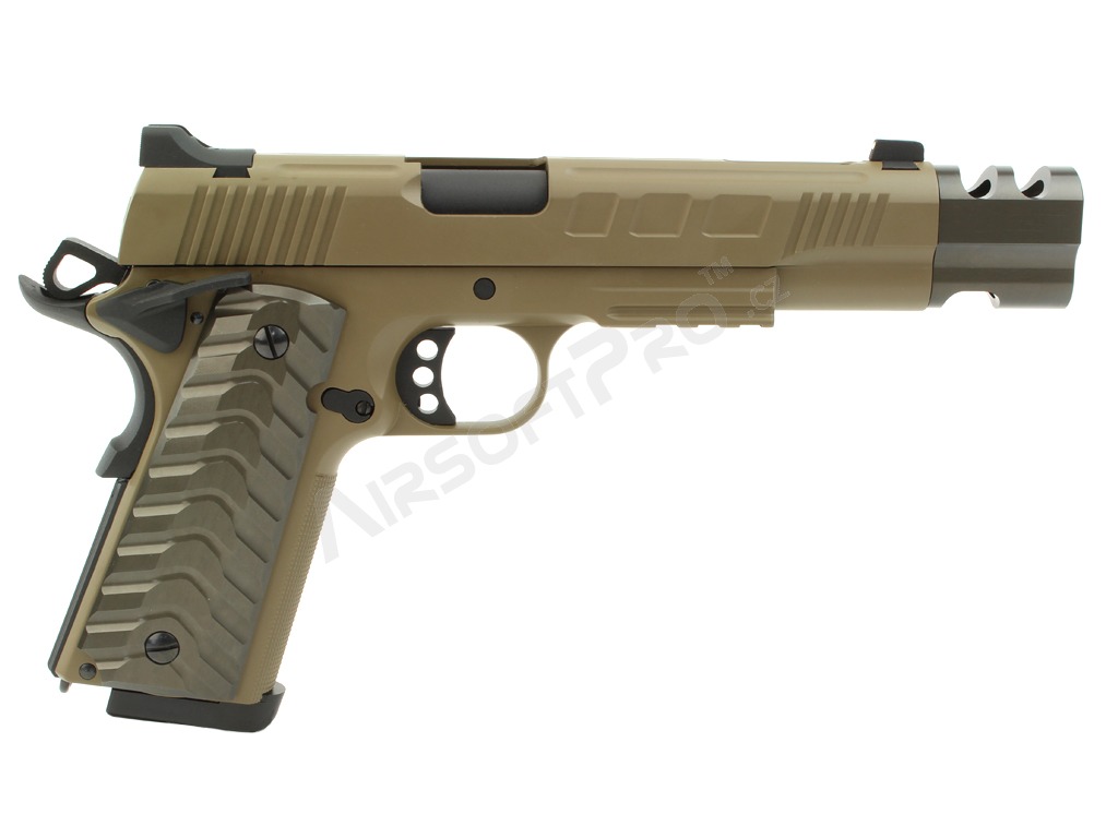 Airsoft pistol KP-16, full metal, gas blowback - TAN [KJ Works]